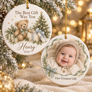 Personalized Baby’s First Christmas Photo Ornament 2026, Double-Sided Teddy Bear Keepsake, The Best Gift Was You, Gift for New Parents 00189a1d-7dc5-477f-a876-0d34546f53f3-The-Best-Gift-Was-You-Ornament.png