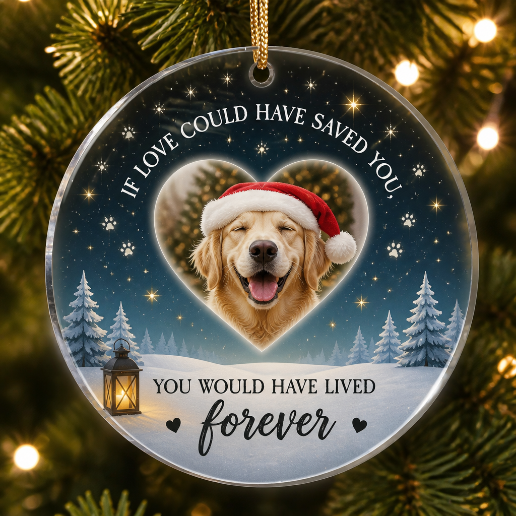 Pet Memorial Photo Ornament – If Love Could Have Saved You - Personalized Transparent Acrylic Ornament 001f7efd-cc5f-46ae-b5e4-1c4fe626e8ae.png
