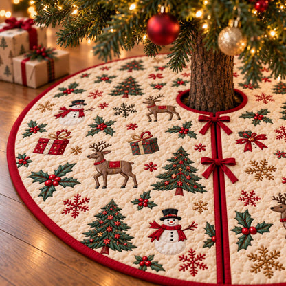 Vintage Nutcracker Quilted Christmas Tree Skirt, Festive Holiday Floor Mat 004d3001-732a-45ad-8681-30d572c7543d-3.jpg