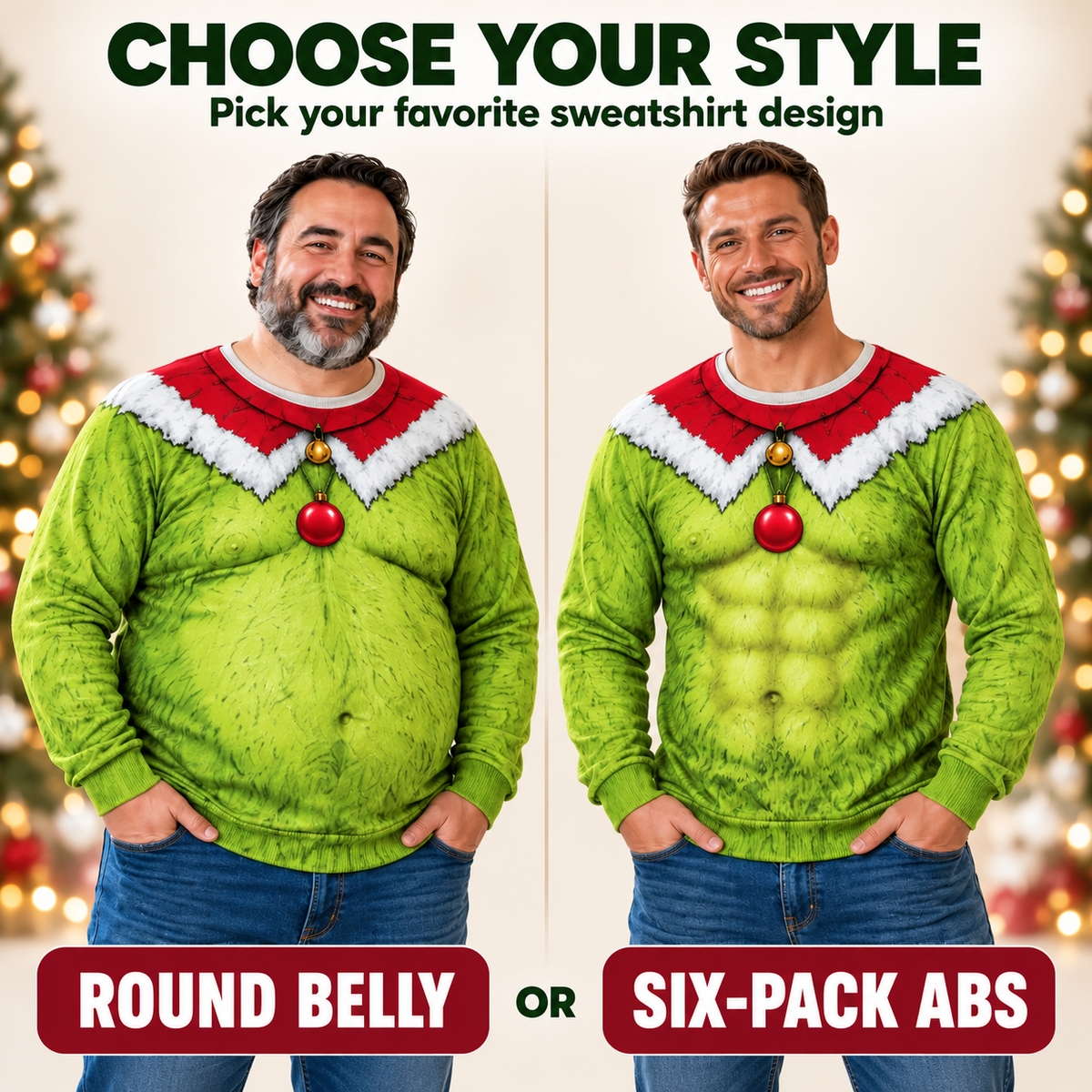 Funny Green Fur Ugly Christmas Sweatshirt, Fake Abs Santa Clause Ugly Sweatshirt, Green Christmas Cosplay Outfit, Christmas Party Costume, Funny Gìt 0052277a-de16-4fae-a209-4f44a092827b--o-len-b-ng-tr-n-hay-s-u-m-i.png