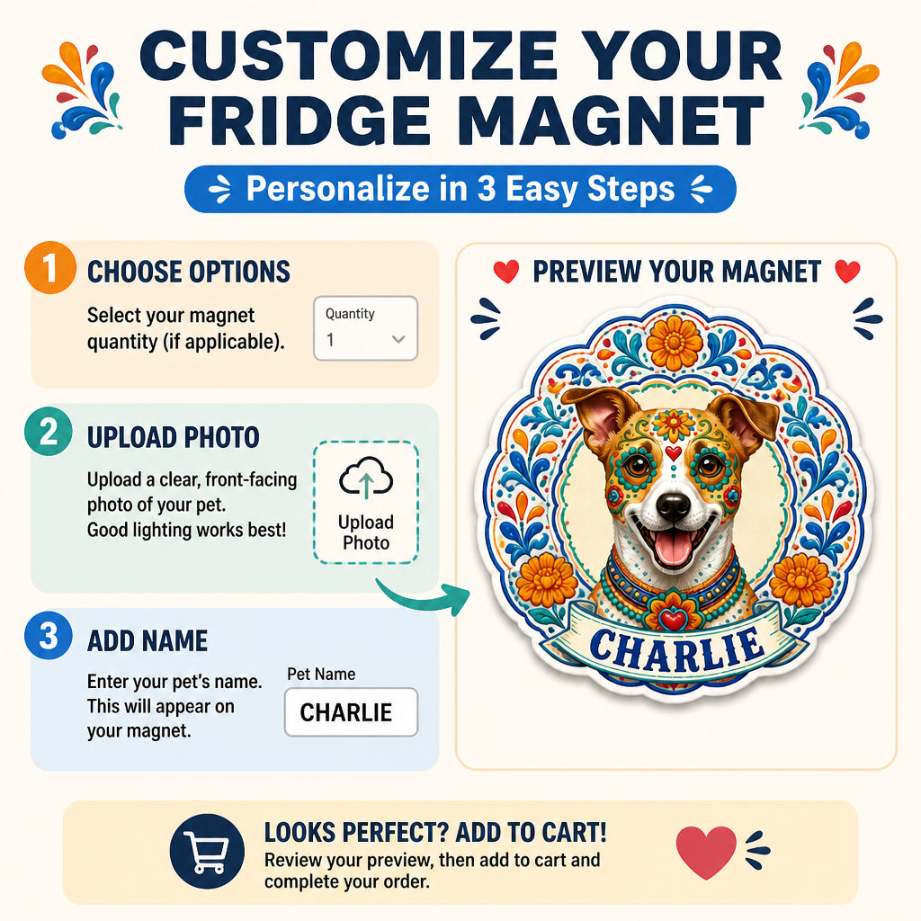 Talavera Pet Portrait Custom Fridge Magnet - Personalized Custom Shape Fridge Magnet 00647458-ad29-4050-b1b7-61ef2c98e7b5.jpg