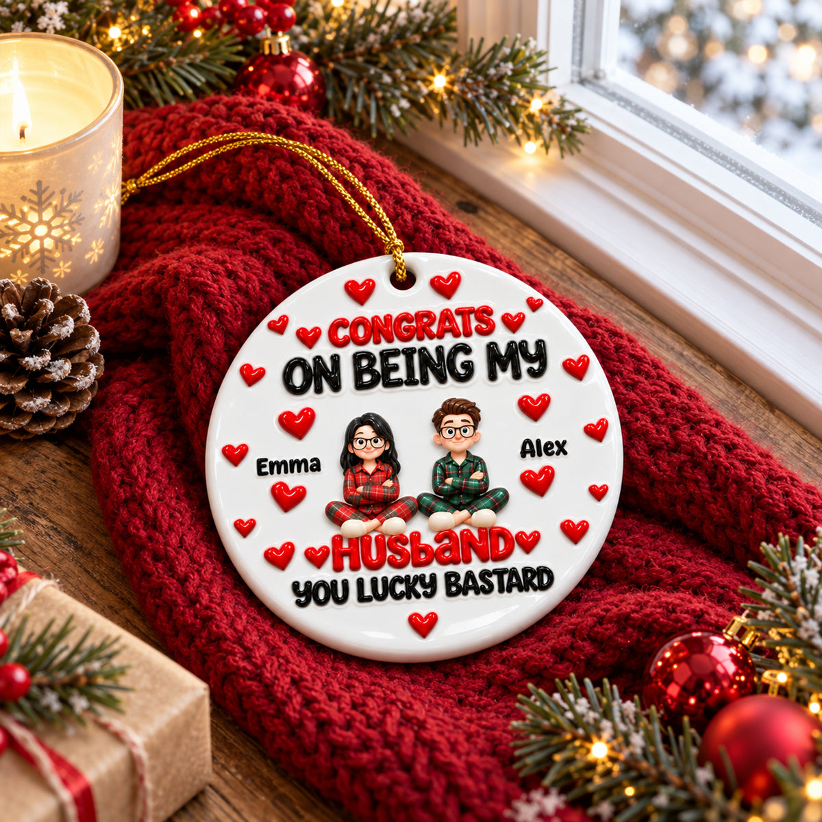 Congrats My Husband - Personalized Real 3D Ornament 0077a416-e2c5-4dda-956c-938d6f93abb5-banner-3.jpg