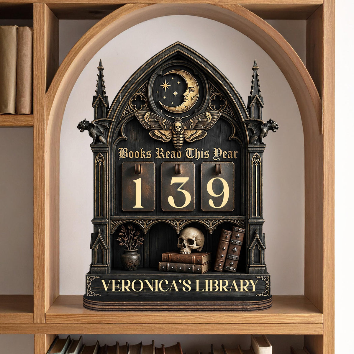 Personalized Gothic Book Tracker Sign, Books Read This Year Tracker, Dark Academia Library Decor, Custom Reader Gift, Gothic Bookshelf Decor 0077a9de-3ad6-4387-909e-51f7efabfdf0-8.jpg