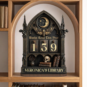Personalized Gothic Book Tracker Sign, Books Read This Year Tracker, Dark Academia Library Decor, Custom Reader Gift, Gothic Bookshelf Decor 0077a9de-3ad6-4387-909e-51f7efabfdf0-8.jpg