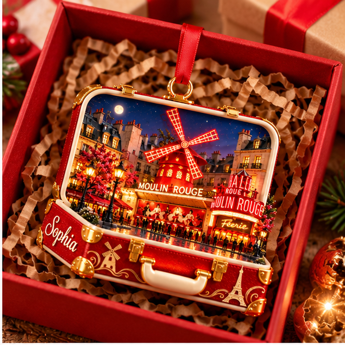 Personalized Moulin Rouge Paris 3D Suitcase Christmas Ornament, Custom Name France Travel Keepsake, Paris Cabaret Vacation Souvenir Gift 00a8c3c7-70dc-47a4-bfb6-ebd399dc69e6-moulin_rouge_gift_box_1200x1200.png