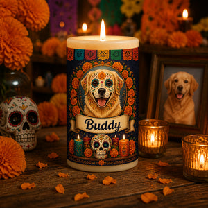 Day of the Dead Pet Candle – Upload Photo to Calavera Art with Name - Personalized Candle 00acbf85-8ff0-466e-bf57-0b204542511f.jpg