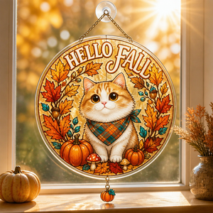 Hello Fall Cozy Cat Garden Flag - 1 Layered Suncatcher with Charm 00b5e35f-fbd0-4b02-9d06-77e20c8f44da.png