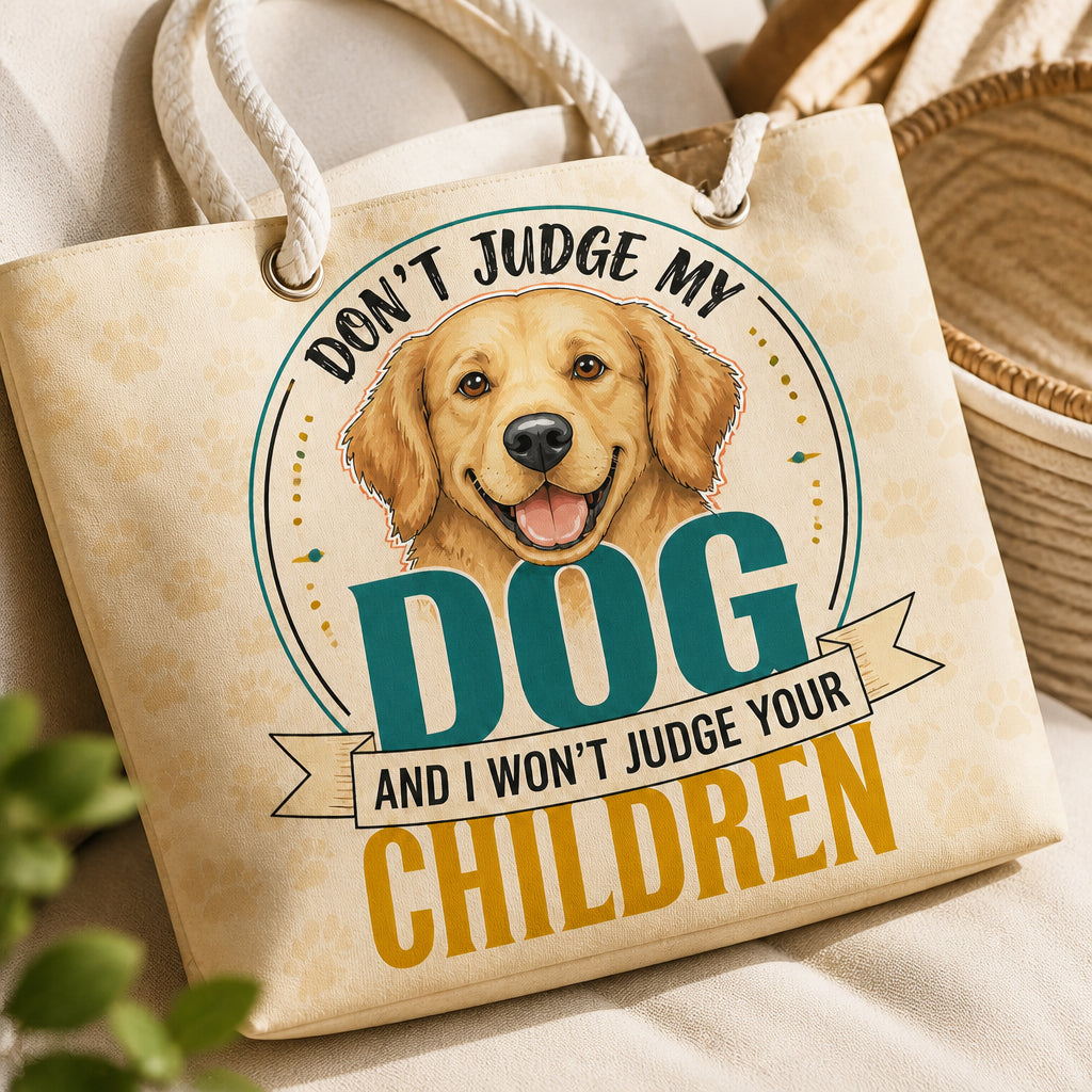 Don't Judge My Dog - Funny Dog Lover AOP Tote - AOP Tote 00b74989-27bd-4cb9-93e7-36be06a6cf9a.jpg