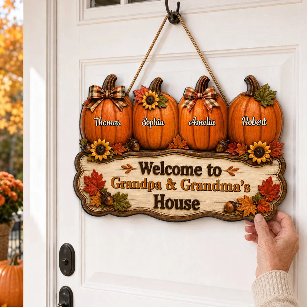 Cozy Warm Fall Season Vibe Little Pumpkins Welcome To Grandma Grandpa House - Personalized Wood Sign - Fall Decoration For Grandparents 00cb8a8b-8d4d-4a9d-af78-01cc25081c87-banner-3.webp