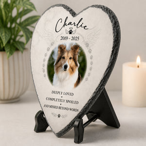 Pet Memorial Slate Heart with Photo – Deeply Loved, Missed Beyond Words - Personalized Slate Memorial Stone 00df2257-33c7-433f-af13-02b408ee3fe7.jpg