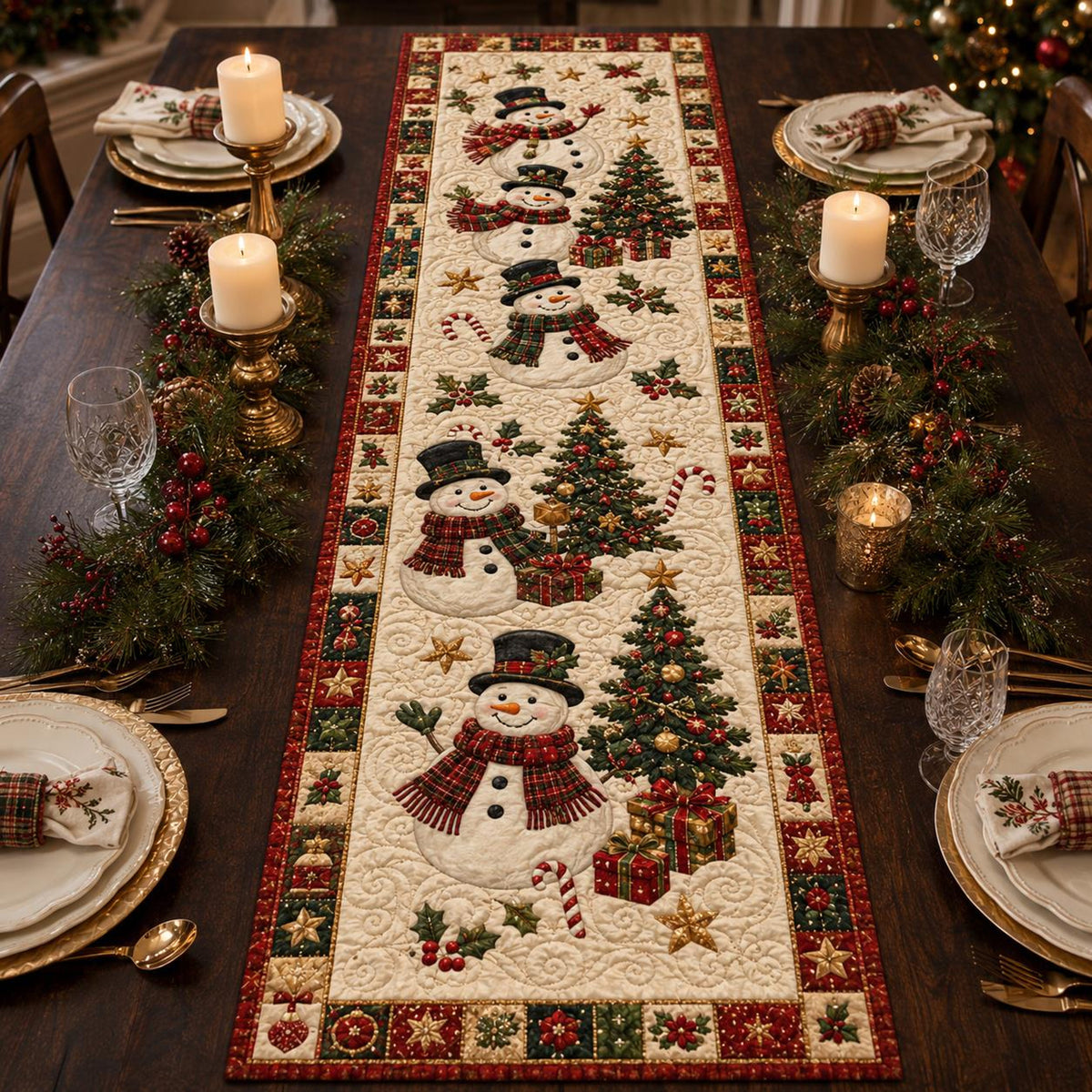 Christmas Quilted Table Runner, Holiday Winter Dining Table Decor, Festive Winter Table Centerpiece, Festive Farmhouse XmasHome Decoration 01029e28-2e89-441e-a567-fd109db830d8-5.jpg