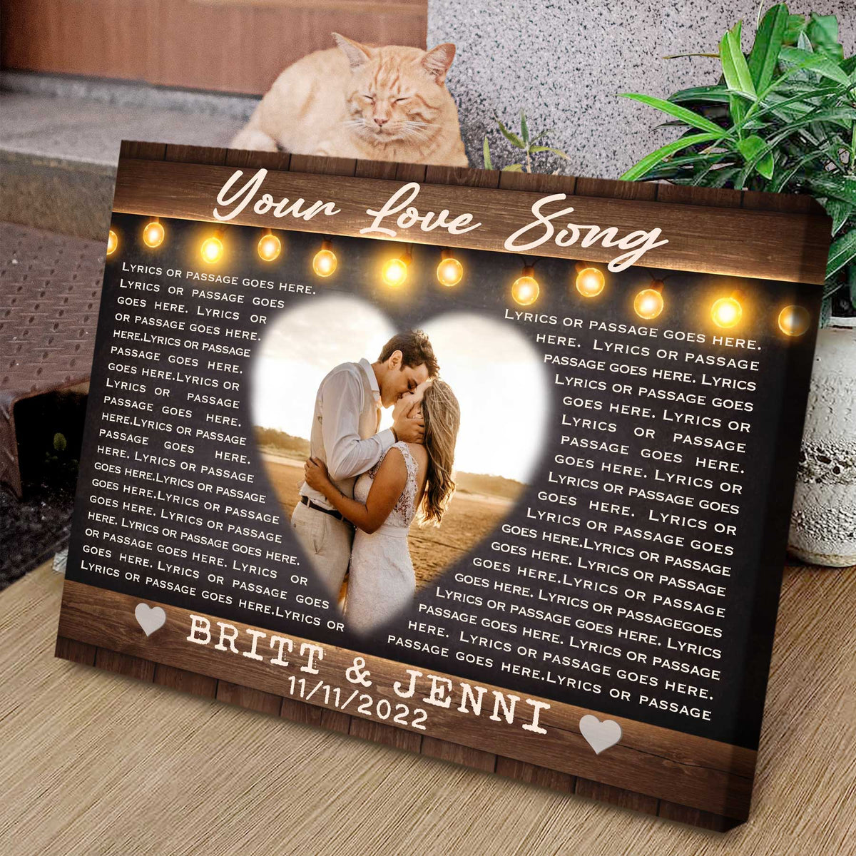 Personalized Photo with Song Lyrics, Wedding Song Lyrics Anniversary Gift, First Dance Lyrics Print, Valentines Day Gift For Wife