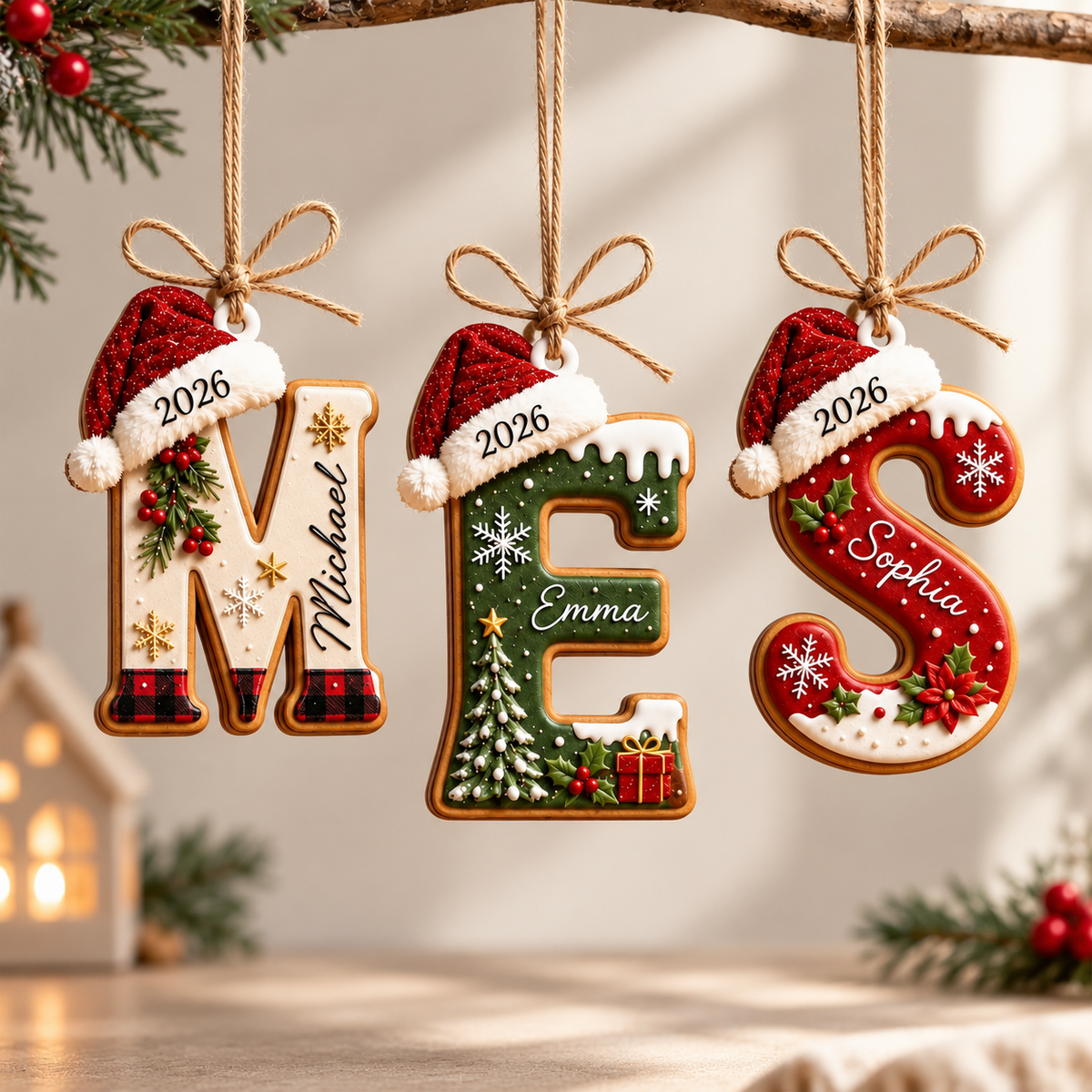 Personalized Initial Christmas Ornament, Custom Name 2D Flat Wooden Letter Ornament, Monogram Holiday Gift, Family Christmas Keepsake 01129e35-df88-4759-ae81-3b2ec106e28b-fff.png