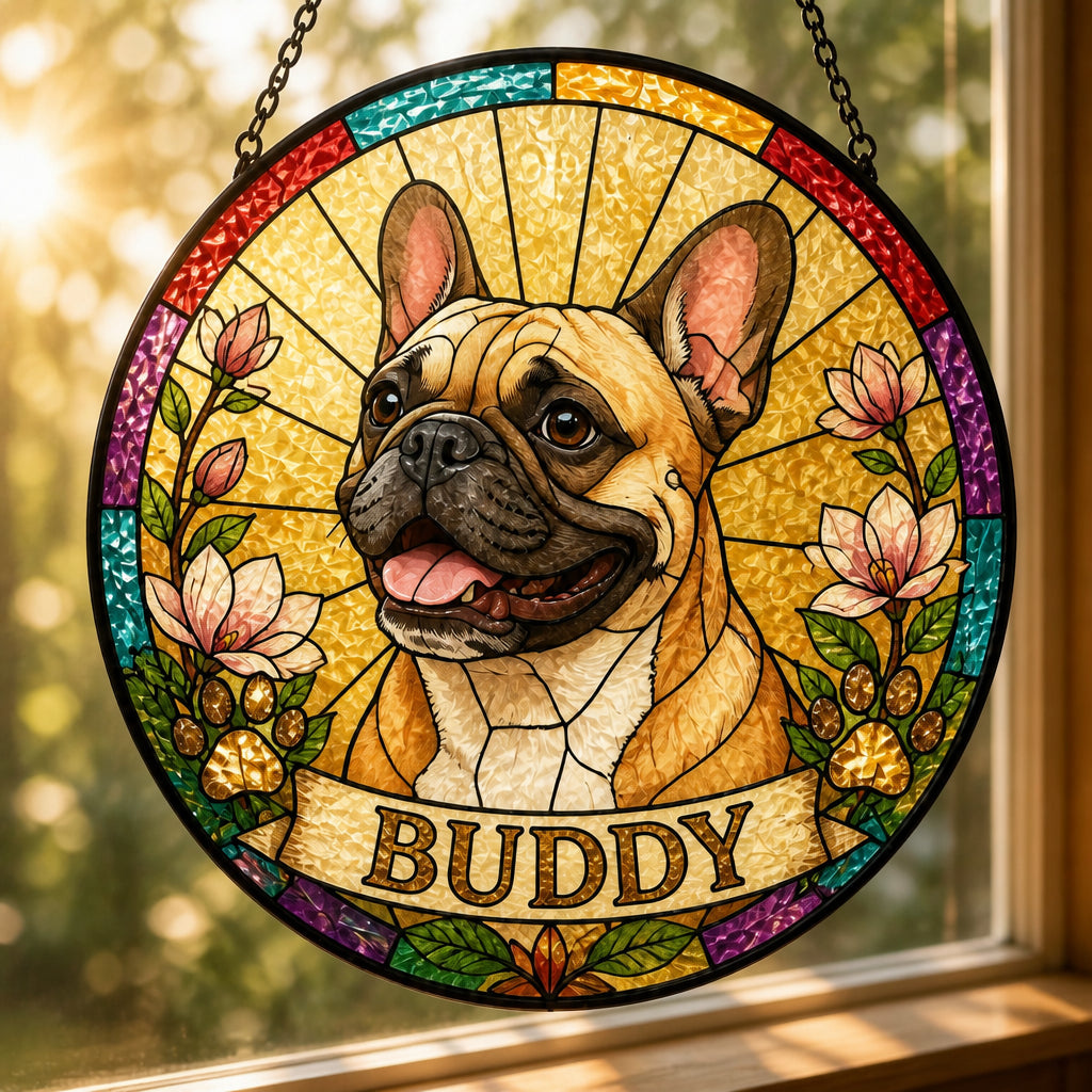 Personalized Stained-Glass Dog Suncatcher – Pet Name Banner - Personalized Suncatcher Stained Glass 01255bcc-70f7-4341-84fa-9aca5134f613.jpg