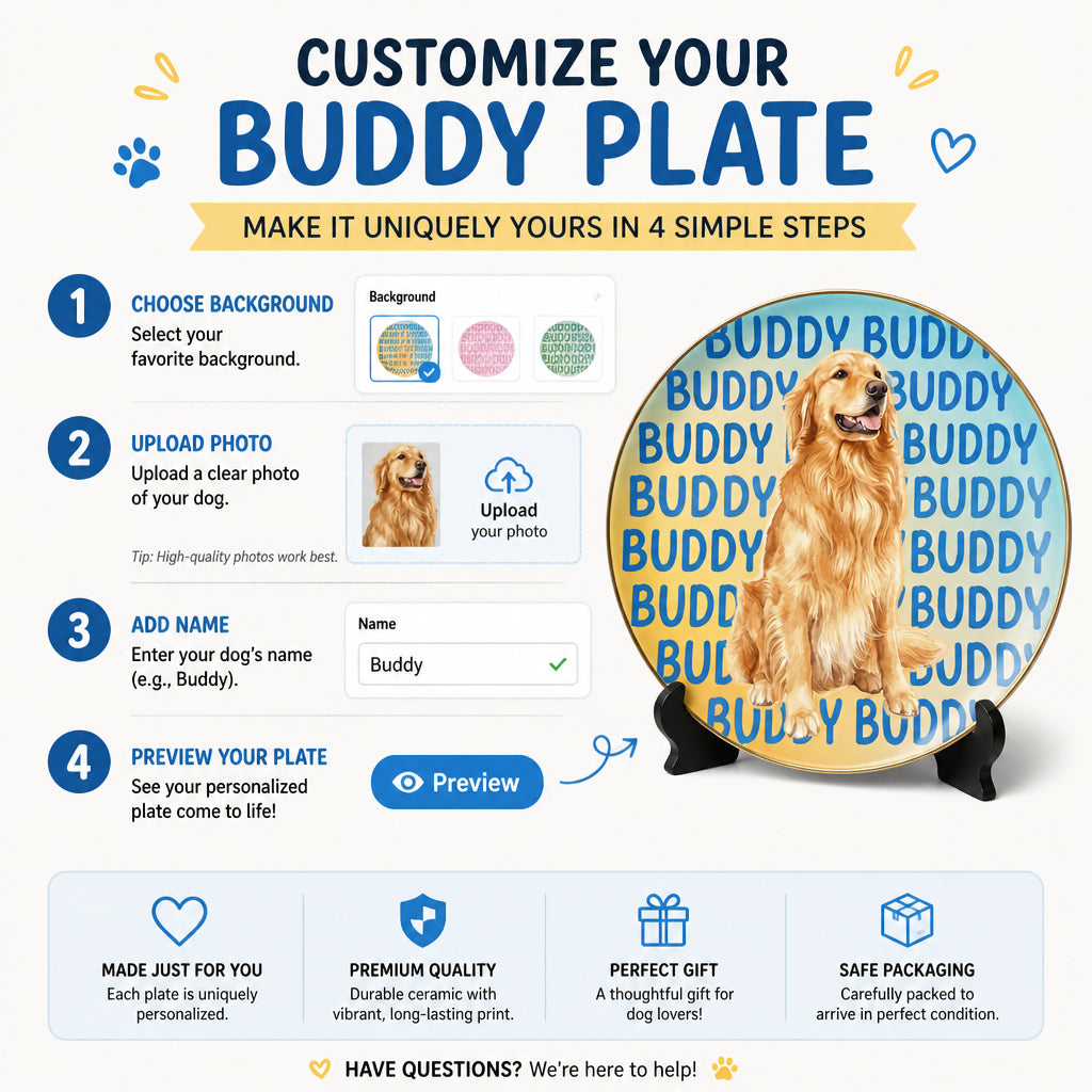 Custom Pet Portrait Ceramic Plate – Watercolor Pet + Name Arch - Personalized Personalized Ceramic Plate 013cc051-0ce3-4099-bb53-30b46a1077e9.jpg