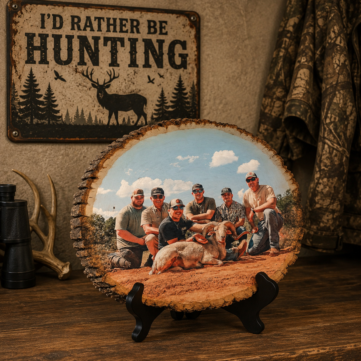 Personalized Wood Photo Hunting Art Sign Duck Hunter Gift Custom Printed Cabin Gift Print on Wood Picture Frame Wall Art Fathers Day Gift