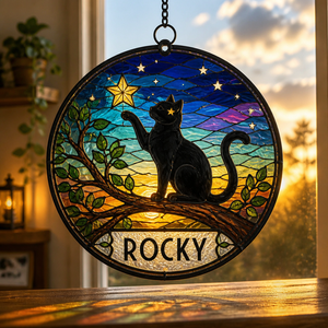 Personalized Cat Stained-Glass Suncatcher – Name - Personalized Suncatcher Stained Glass 0171b72d-6930-49a6-9708-a2dcf427bb32.png