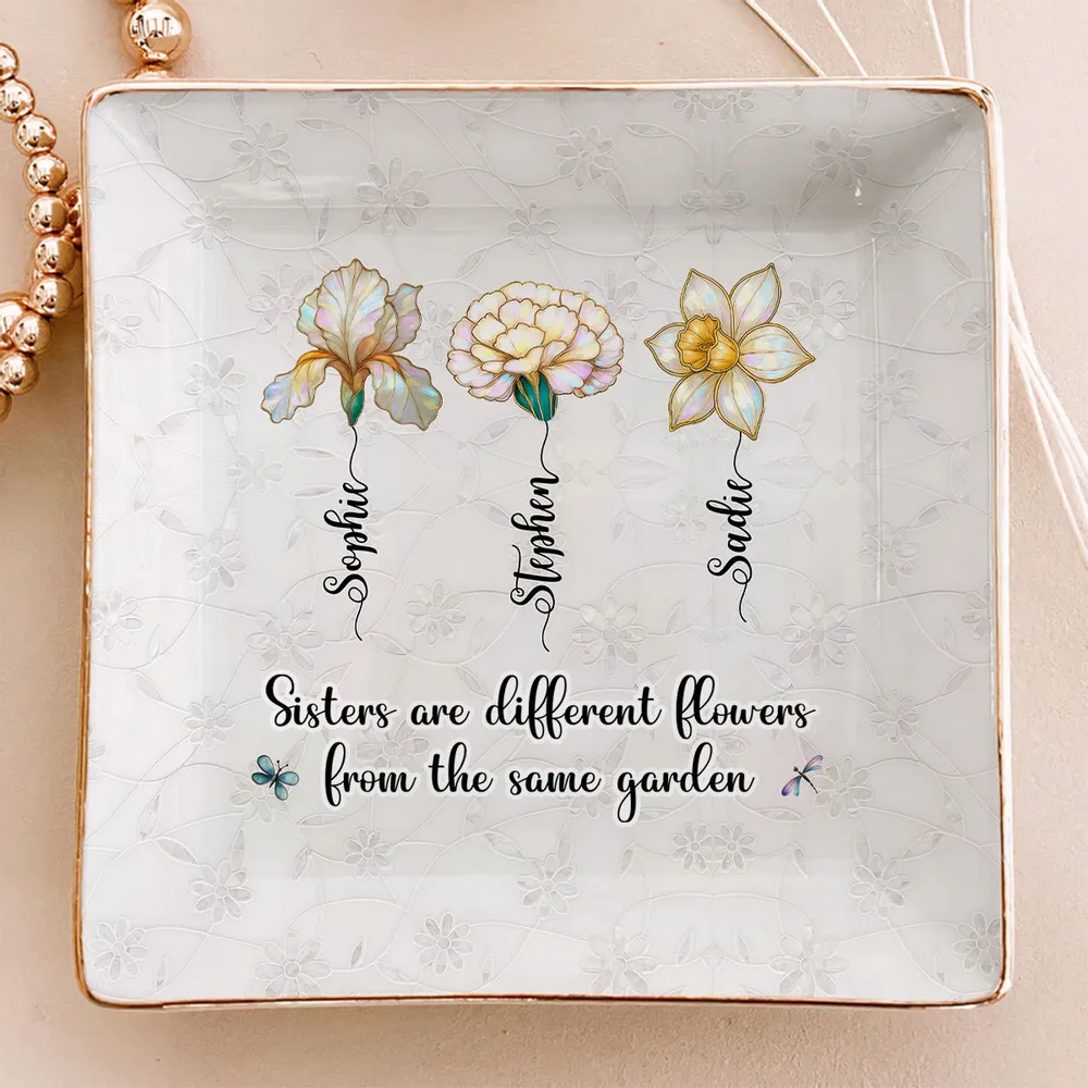 Sisters Are Flowers Mother Of Pearl - Personalized Jewelry Dish - Gift For Sisters, Besties, Friends 01724d34-9d93-434d-a1ff-23b7b71869ac-ban-1_converted.png