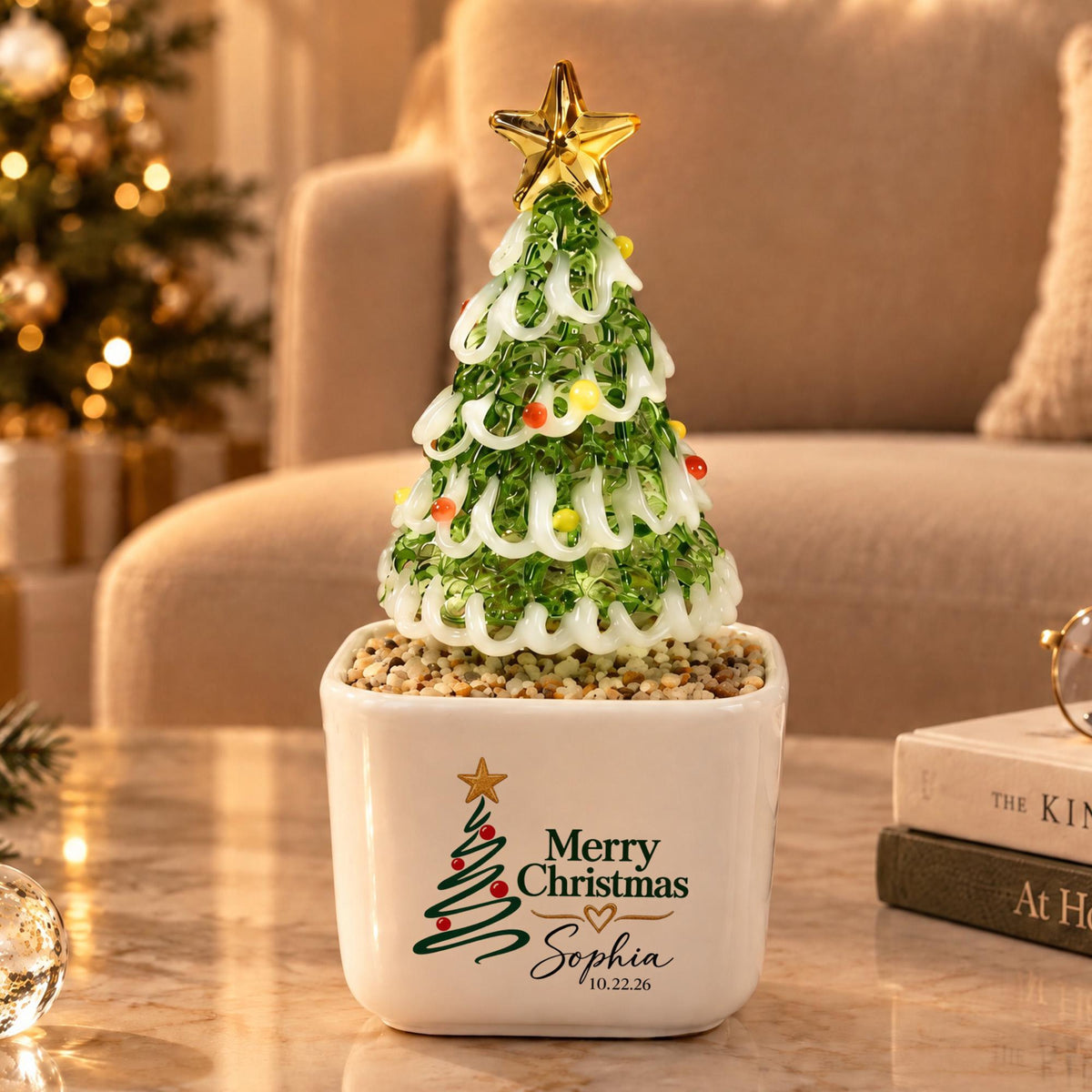 Personalized Glass Christmas Tree in Ceramic Pot, Custom Name Xmas Decor, Christmas Gift for Family, Holiday Table Centerpiece 0180416e-39f8-4e90-96ce-f5222a204875-1.jpg