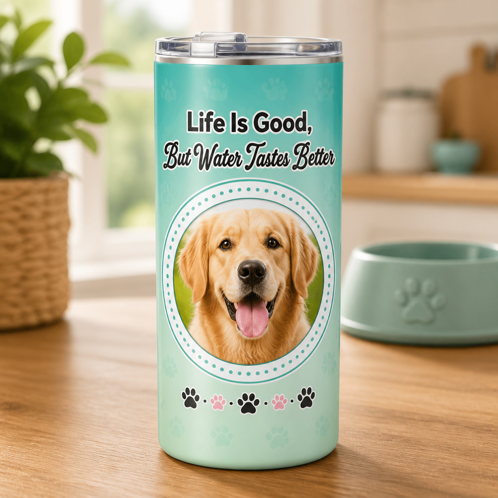 Pet Photo Tumbler — Life Is Good, But Water Tastes Better - Personalized Tumbler 0185e8f1-b8c9-4ebd-9a48-b06b452325cd.png