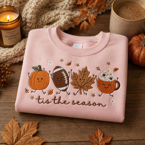 Embroidered Tis The Season Sweatshirt, Cute Fall Pumpkin Football Coffee Shirt, Autumn Leaves Cozy Sweatshirt, Thanksgiving Gift 018a23ae-ee6a-4b2f-aea7-dd8ce25e2b7a-3.jpg
