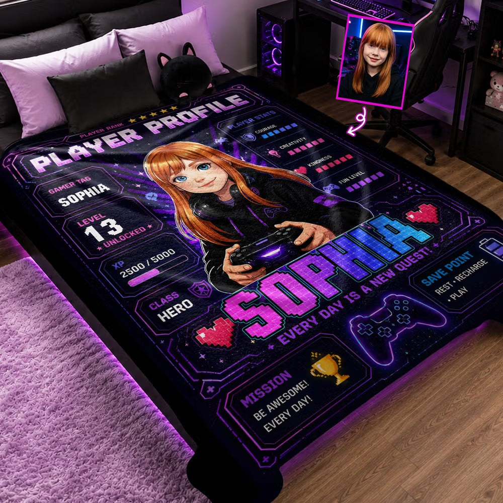 Gaming Player Profile Everyday Is A New Quest - Personalized Blanket 019b5098-6642-44eb-9367-a45323366cbb-051cd8100c9f2c93361d436f24463b42.jpg