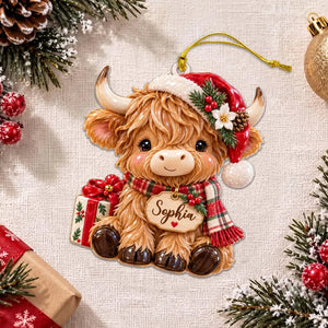 Personalized Highland Cow Christmas Ornament, Cow Farm 3D Relief Acrylic Ornament, Cute Cow Xmas Tree Decor Gift, Highland Cow Santa Decor 01a05dc3-4b3f-4561-a6fe-ca2132aa14c8-hghjyhnj-2-.webp