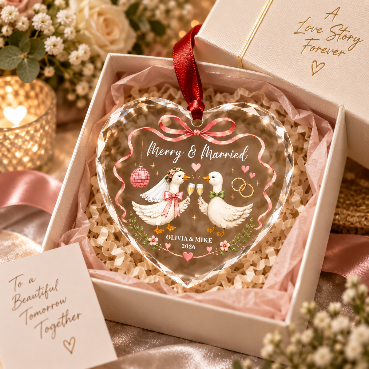 Merry And Married Ornament, Silly Goose Engaged Ornament, First Christmas Married 2026 Ornament, Custom Newlywed Keepsake, Gift for Couple 01a339a8-bf8d-4e35-ad6f-4b34b3a2061a-0be6386b-975f-43ad-842f-45c91d136fdf.png