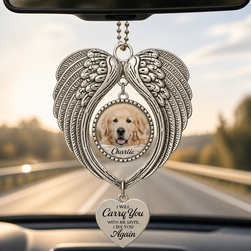 Angel Halo Pet Memorial Car Suncatcher – Photo + Name - Personalized 1 Layered Suncatcher with Charm 01bff1da-32d4-4838-8874-ab594ba4d6d5.png