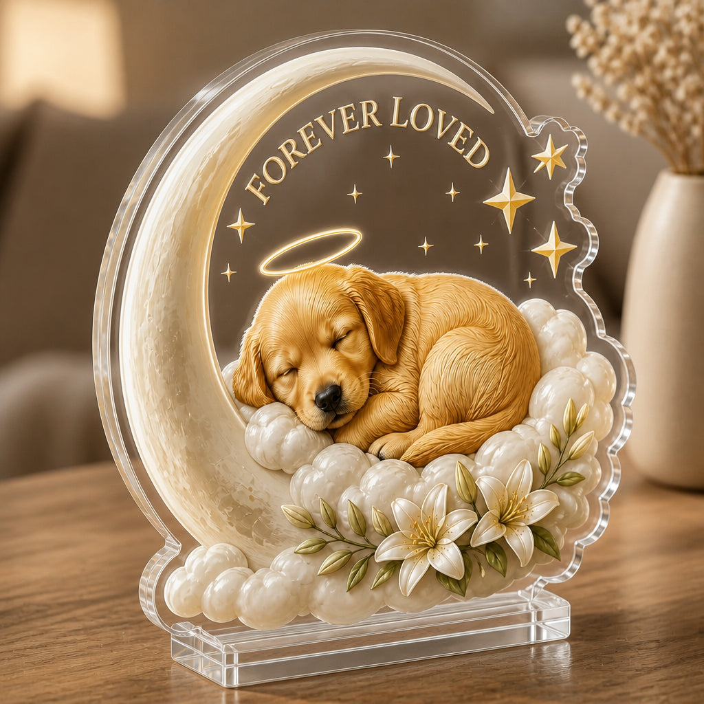 Custom Pet Memorial Crescent Moon Acrylic Standee - Personalized Acrylic Custom shape Standing 1 layer (FS) 01cb6930-6c7f-49c8-9568-6f9c6c99517b.jpg