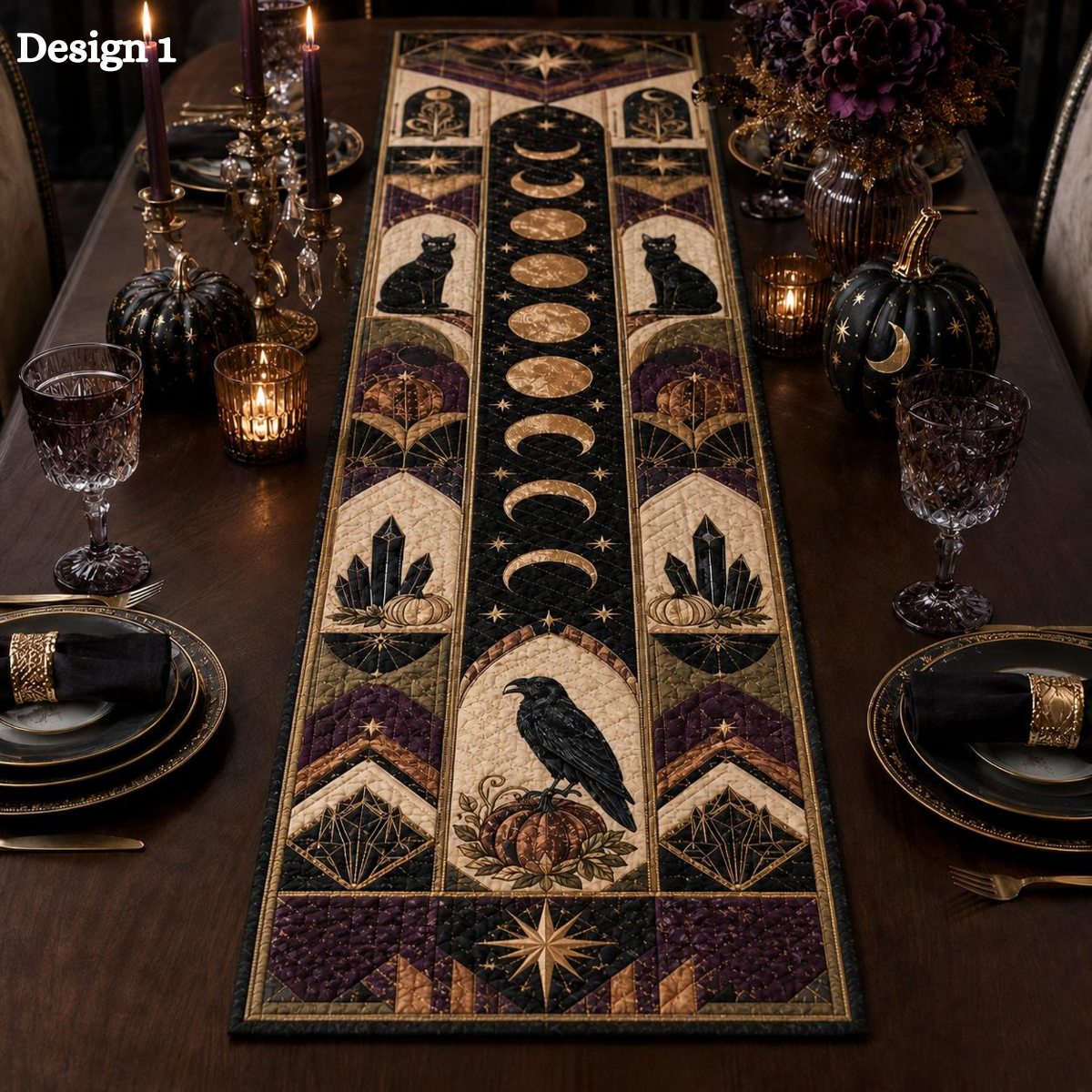 Halloween Quilted Table Runner, Fall Table Runner, Pumpkin Cat Ghost Bat Table Decor, Spooky Autumn Dining Table Runner Halloween Home Decor 01cf1863-e5d0-4ebc-8b05-c7154ceeae6e-design-1.png