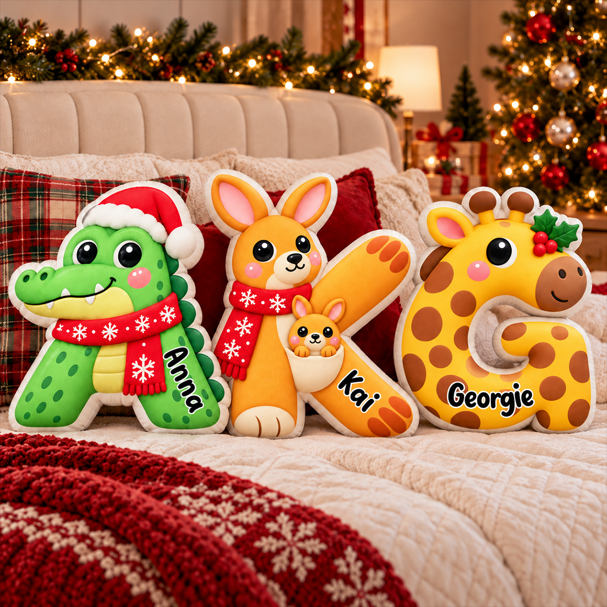 Christmas Animals Letter Custom Shaped Pillow - Personalized Gifts for Kids 01d14d63-5a8e-439a-94ca-21f935d201cf-3-1-.png