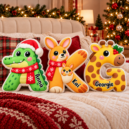 Christmas Animals Letter Custom Shaped Pillow - Personalized Gifts for Kids 01d14d63-5a8e-439a-94ca-21f935d201cf-3-1-.png