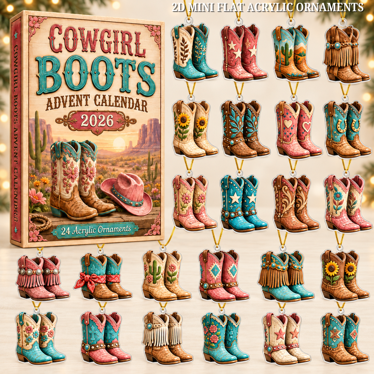 Cowgirl Boots Advent Calendar 2026 - 24-Day Festive Countdown, Acrylic Charms Blind Box - Gift For Family & Friends 01d58dee-be4a-4dd9-9456-6be066318580-boots-box.png
