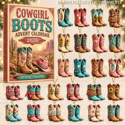 Cowgirl Boots Advent Calendar 2026 - 24-Day Festive Countdown, Acrylic Charms Blind Box - Gift For Family & Friends 01d58dee-be4a-4dd9-9456-6be066318580-boots-box.png
