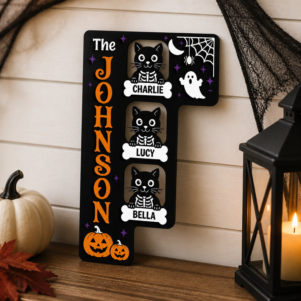 Halloween Skeleton Cats Corner Wood Acrylic Sign – Personalized Family & Pet Names - Personalized Wood Acrylic Sign 01dcedb2-90d0-4bcc-8e9d-c341a599db06.jpg