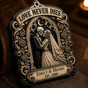 Love Never Dies Gothic Couple Personalized 3-Layer Wood Ornament - Personalized 3-Layered Wood Ornament 01e167c7-5828-4705-9580-00d799b1f82b.jpg