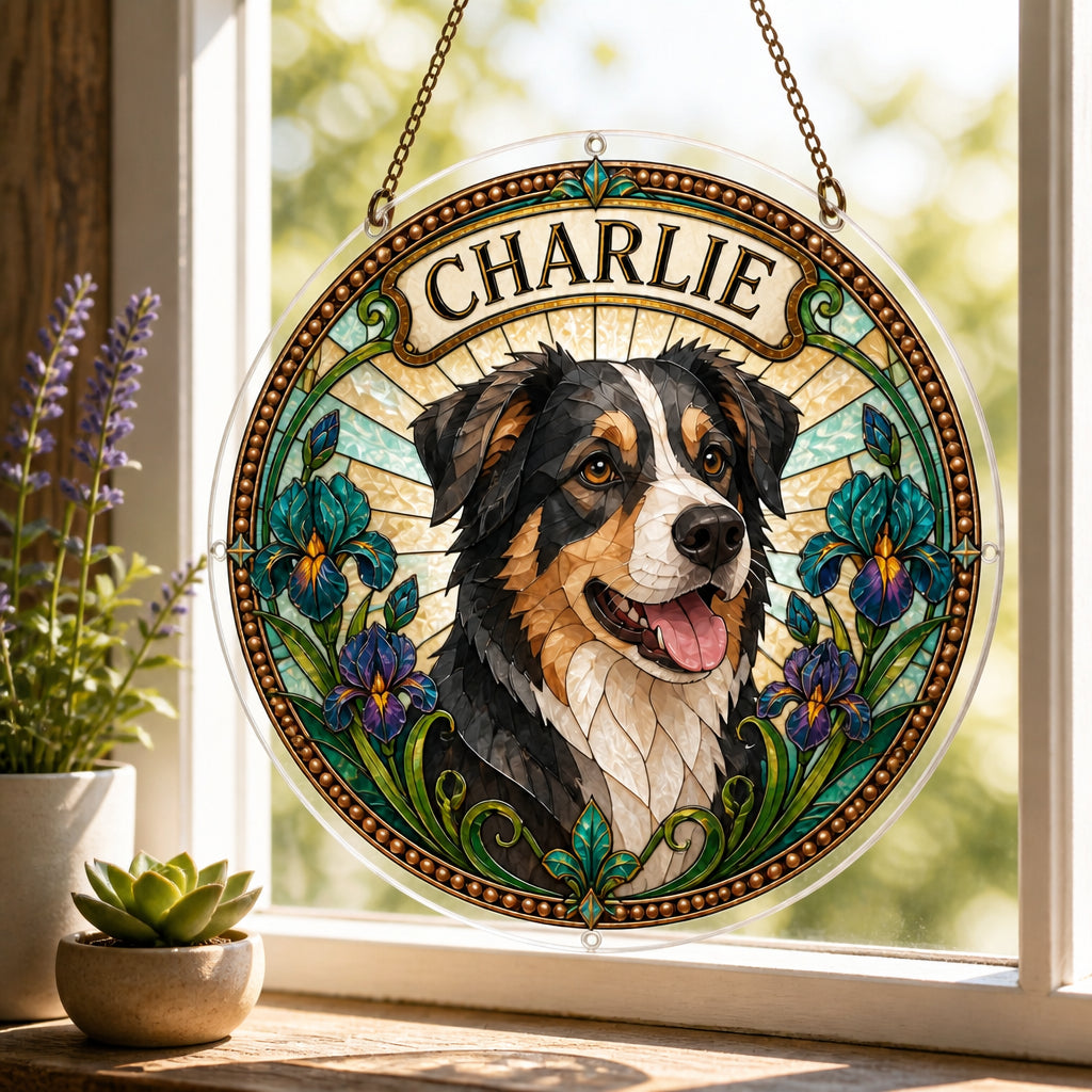 Custom Stained‑Glass Pet Portrait Suncatcher – Photo to Art with Name - Personalized Suncatcher Ornament 01edeb3d-4ab4-4f83-8136-78fbf3517d4a.jpg
