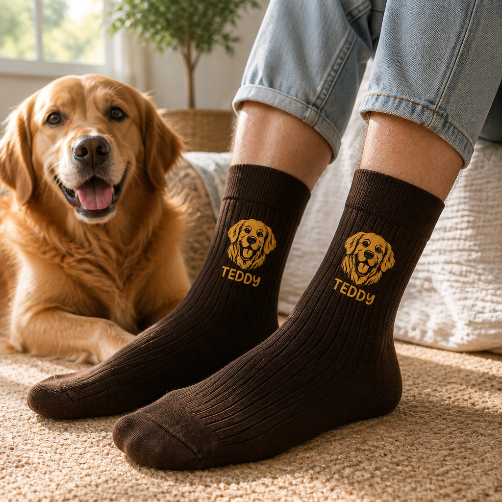 Custom Pet Face & Name Socks – One-Color Line Art - Personalized Socks - All over printed 01f8c302-182d-4798-822f-713609833447.jpg