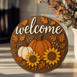 Welcome Fall Wooden Sign, 3D Pumpkin Sunflower Door Hanger, Rustic Autumn Wall Decor, Farmhouse Harvest Front Porch Sign 0208f0b0-baec-4b49-b2a2-d0f0904757e6-banner-2.jpg