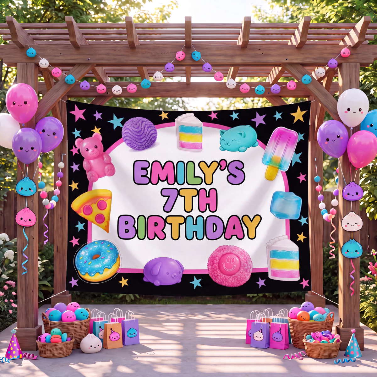 Kawaii Birthday Party Backdrop, Custom Name Tapestry, Colorful Dumpling Plush Decor, Sweet Treats Banner, Cute Food Dessert Wall Hanging 0227399b-078d-4017-9451-1ba480c6c7db-2-2_converted.png