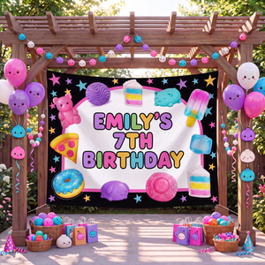 Kawaii Birthday Party Backdrop, Custom Name Tapestry, Colorful Dumpling Plush Decor, Sweet Treats Banner, Cute Food Dessert Wall Hanging 0227399b-078d-4017-9451-1ba480c6c7db-2-2_converted.png