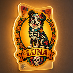 Custom Día de los Muertos Pet Night Light – Photo-to-Sugar-Skull Portrait with Name - Personalized Acrylic Night Light 02305171-78a1-46ca-831f-d4f15f356282.jpg