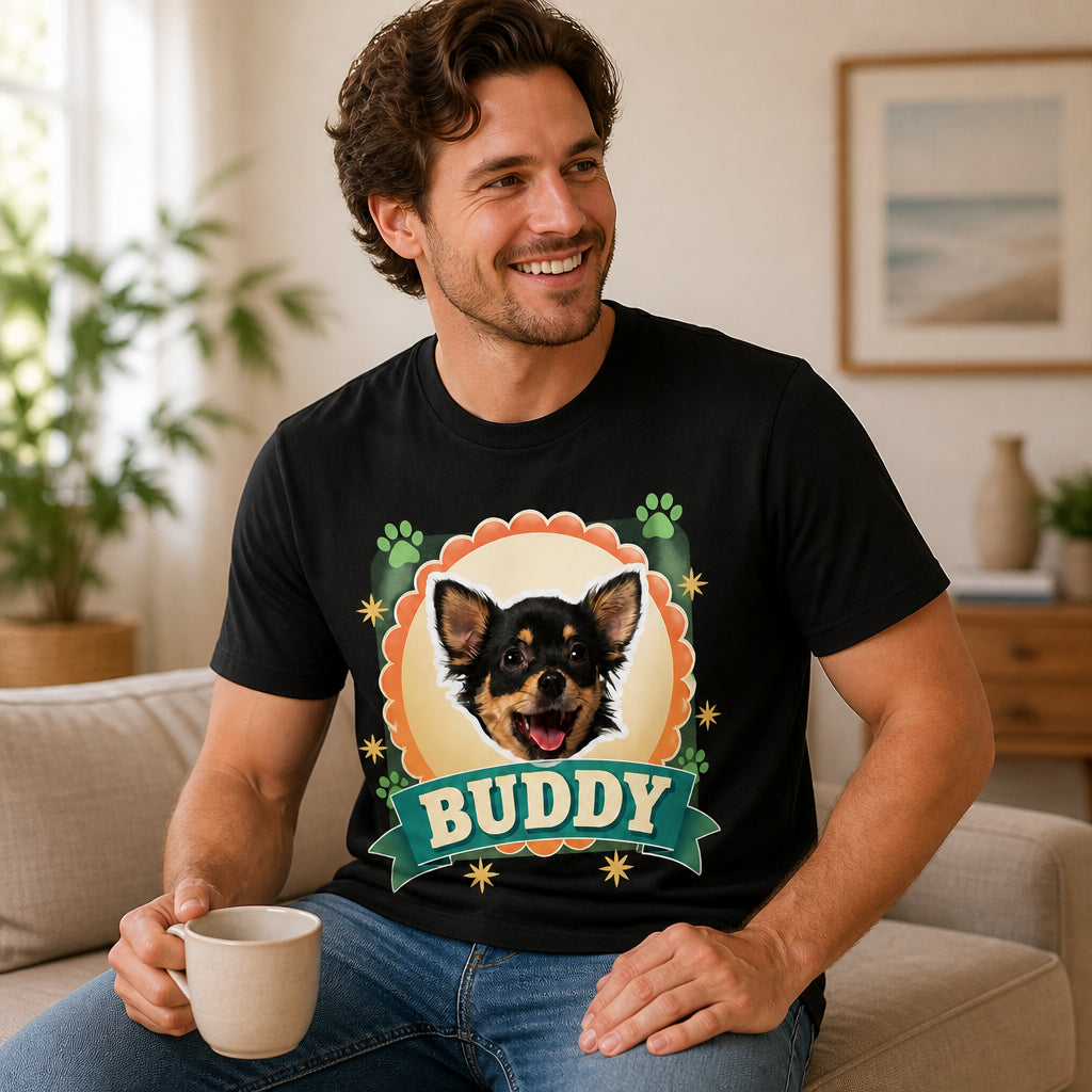 Retro Scallop Custom Pet Photo Name Tee - Personalized T-shirt 0234cc99-128e-43bb-a718-ebd7d634114e.jpg