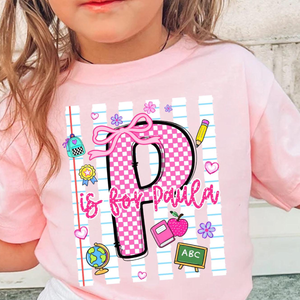 Custom Alphabet Name Letter Shirt, Coquette Bow Shirt, First Day of School Gift, Preschool Kindergarten T-Shirt, Back To School Toddler Tee 02389975-3454-4bb6-8551-a1f3037a3521-6.png