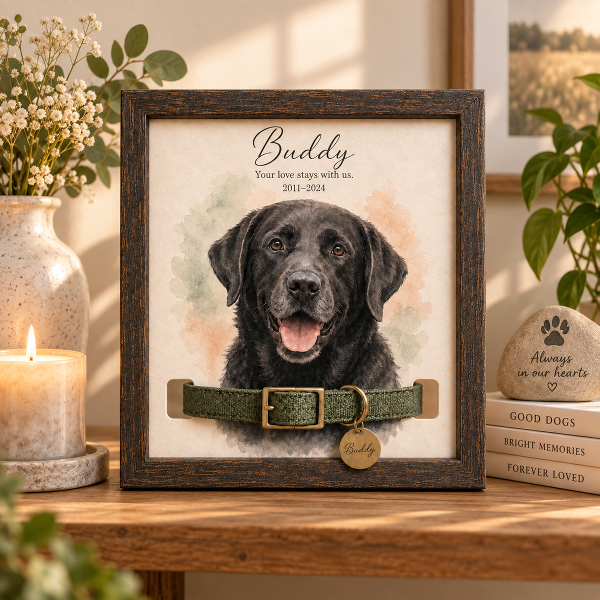 Custom Watercolor Pet Memorial Frame with Dog Collar Holder, Pet Collar Frame For Loved One, Personalized Dog Passing Gift, Engraved Frame 024aa9e9-cf0c-4afb-b7d6-7fa2e5d2b520-ChatGPT-Image-Sep-16-2026-02_38_54-PM.png
