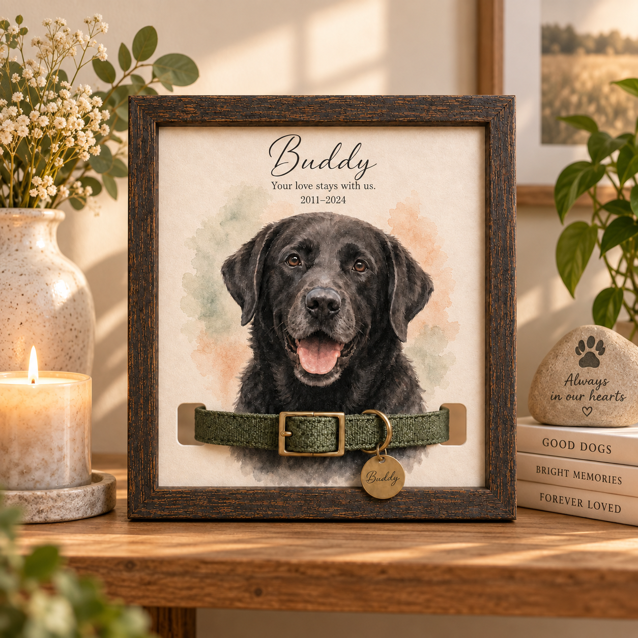 Custom Watercolor Pet Memorial Frame with Dog Collar Holder, Pet Collar Frame For Loved One, Personalized Dog Passing Gift, Engraved Frame 024aa9e9-cf0c-4afb-b7d6-7fa2e5d2b520-ChatGPT-Image-Sep-16-2026-02_38_54-PM.png