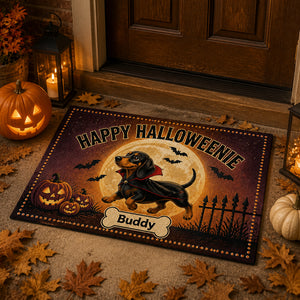 Happy Halloweenie Dachshund Doormat – Personalized Pet Name - Personalized Doormat 02529d61-bd5a-4077-adb0-509e6c9b6bc9.jpg