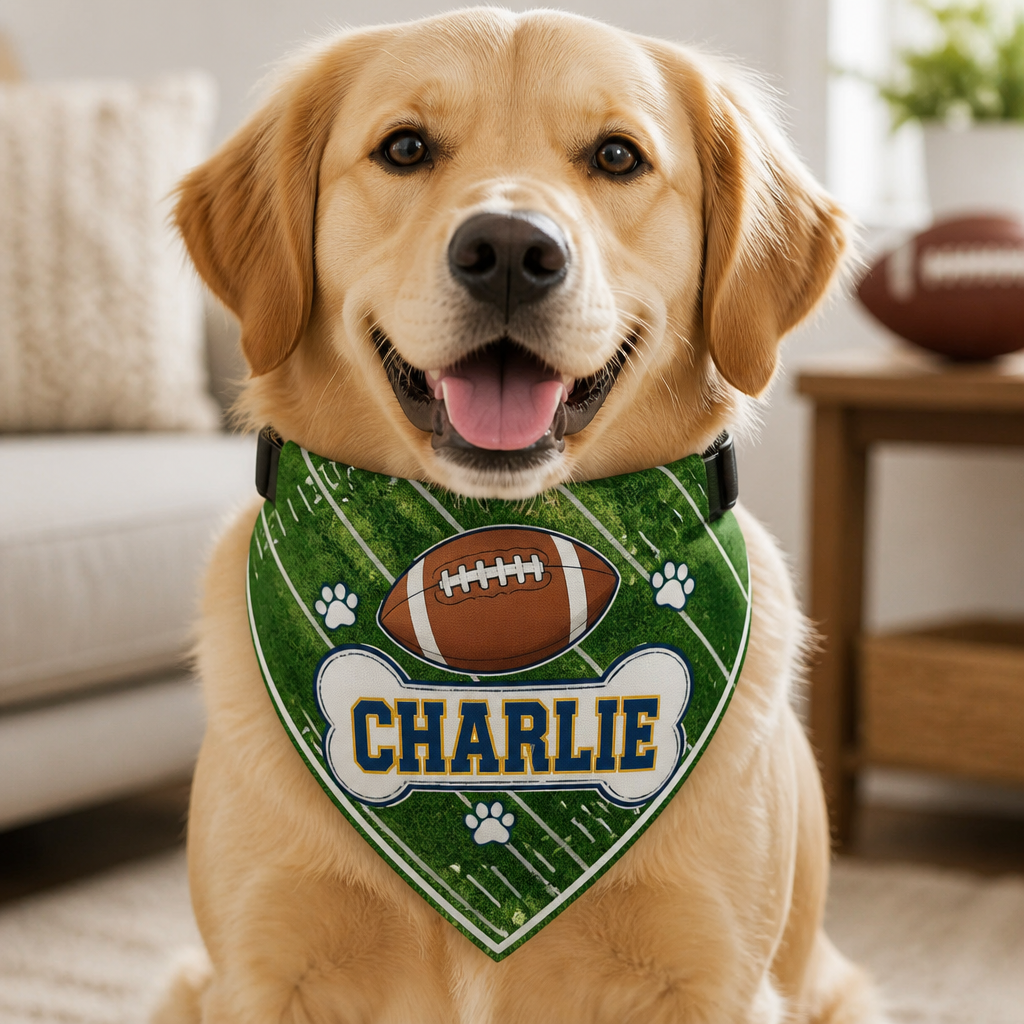 Personalized Football Field Dog Bandana - Personalized Pet Bandana Collar With Adjustable Buckle 02666482-5668-4d0e-9b5f-2ba7657aad77.png