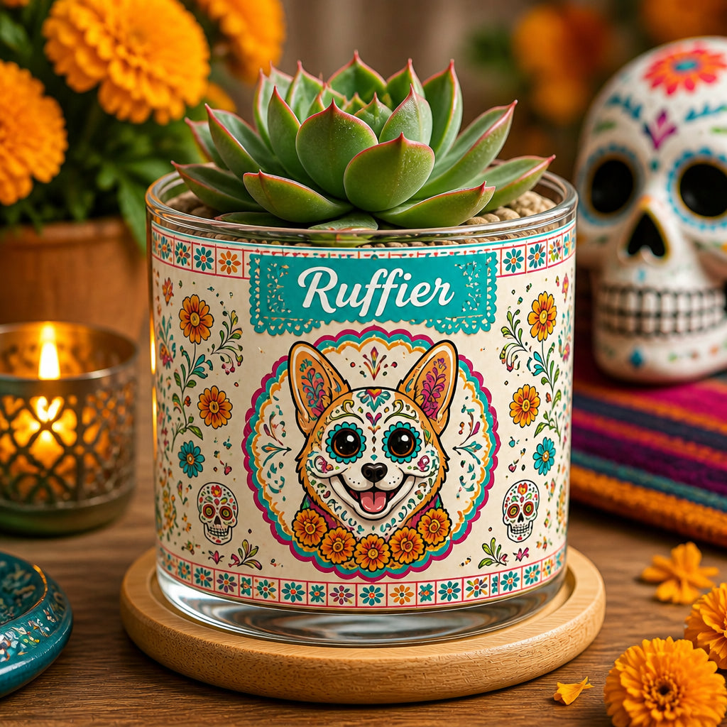 Custom Sugar‑Skull Pet Portrait Planter - Personalized Mini Glass Plant Pot 029128ad-f534-4700-b0f5-2e657365b322.jpg